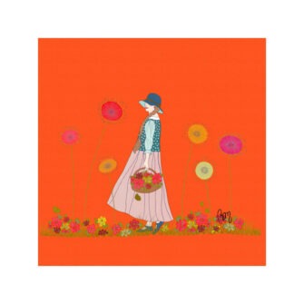 VI-2223 - Vignette en Velours Minky, Cueillette Orange