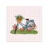 VI-2230 - Vignette en Velours Minky, à Bicyclette Rose 2