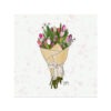 VI-2278 - Vignette en Velours Minky, Bouquet de Tulipes
