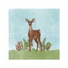 VI-2291 - Vignette en Velours Minky Sous-Bois Biche Bleu Ciel