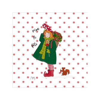 NO-2274 - Vignettes en Velours Minky de Noël, Chloé et l'Écureuil