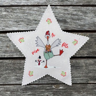 NO-2055-VS - Etoile Déco de Noël Monsieur Canard Rose Poudre