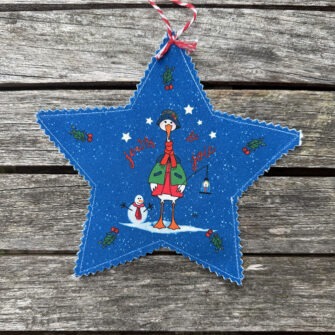 Etoile Déco de Noël Madame Canard Bleu - Velours Seul