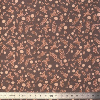 TO-2294 - Satin de Coton, Collection Mabéo 2025, Motif Pois et Grappes Brun