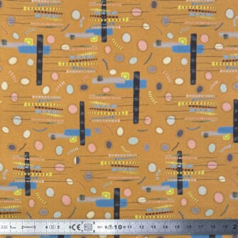 TO-2302 - Satin de Coton, Collection Mabéo 2025, Motif Fleurs et Barettes Tabac