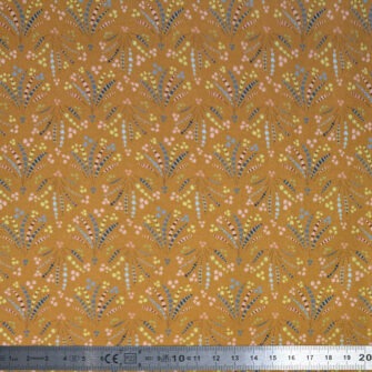 TO-2305 - Satin de Coton, Collection Mabéo 2025, Motif Coquilles Tabac