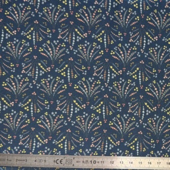 TO-2306 - Satin de Coton, Collection Mabéo 2025, Motif Coquilles Bleu
