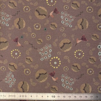 TO-2308 - Satin de Coton, Collection Mabéo 2025, Motif Graminées Brun