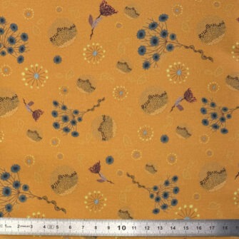 TO-2309 - Satin de Coton, Collection Mabéo 2025, Motif Graminées Tabac
