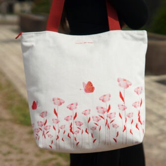 SAM-2102 - Grand Sac Zip Prairie Fleurie Sanguine (In Situ)