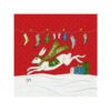 NO-2353 - Vignette de Noël Lapin et Chaussettes Rouge
