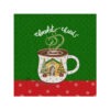 NO-1783 - Vignette de Noël en Velours Tasse de Chocolat Verte
