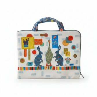 Kit couture - Housse pour tablette - Lapins folk - blanc