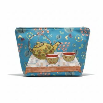 Kit couture - Grande pochette L'heure du thé - bleu