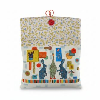 Kit couture - Housse de livre Lapins folk - blanc