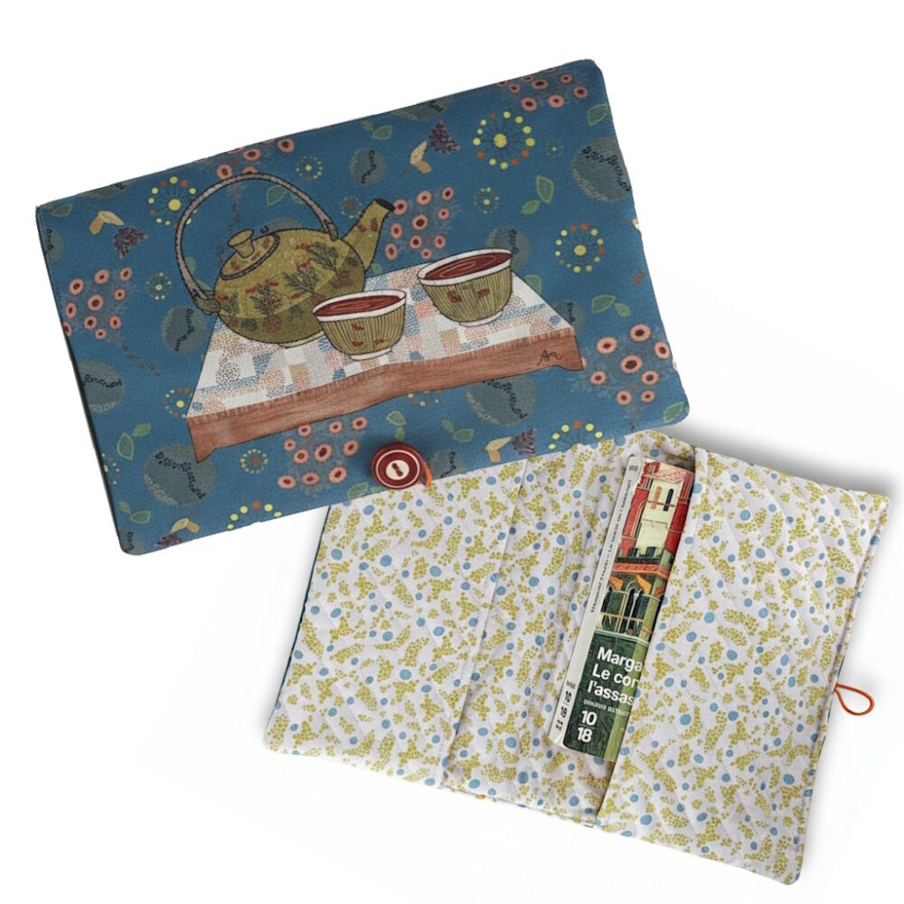 Kit Couture - Housse de Livre l'Heure du Thé Bleu