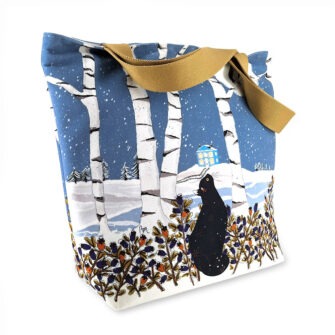 SAM-2206 - Grand Sac Zip Chat en Hiver (Devant)