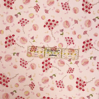 TO-2376 - Satin de Coton Collection Rosy 2026 - Graminées Fond Rose Pâle