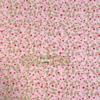 TO-2377 - Satin de Coton Collection Rosy 2026 - Pois et Grappes Rose, Fuchsia et Vert