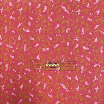 TO-2390 - Satin de Coton Collection Rosy 2026 - Pois et Grappes Fond Rose Foncé