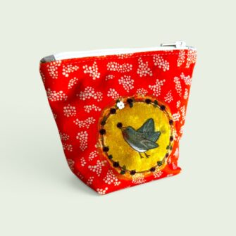 Coupon Illustré S Oiseau fleuri orange