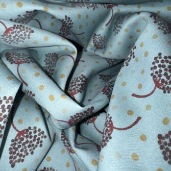 Alternative view of Tissu satin de coton, Collection Ricolette - Berces - fond bleu