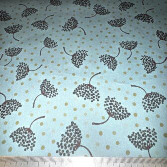 Tissu satin de coton, Collection Ricolette - Berces - fond bleu – Image 3