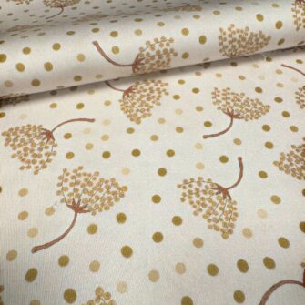 Tissu satin de coton, Collection Ricolette - Berces - fond écru