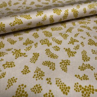 Tissu satin de coton, Collection Ricolette - Grumeaux - fond écru