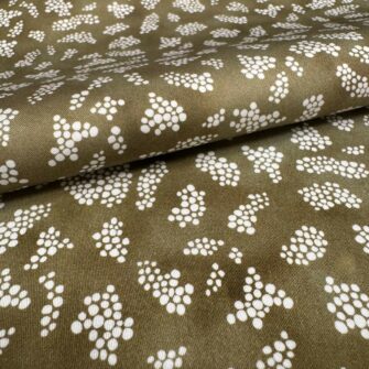 Tissu satin de coton, Collection Ricolette - Grumeaux - fond vert