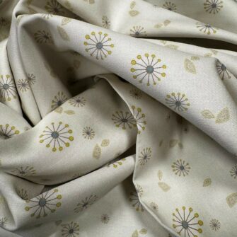 Alternative view of Tissu satin de coton, Collection Ricolette - Pissenlits écru