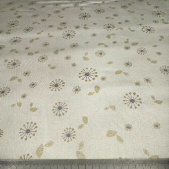 Tissu satin de coton, Collection Ricolette - Pissenlits écru – Image 3