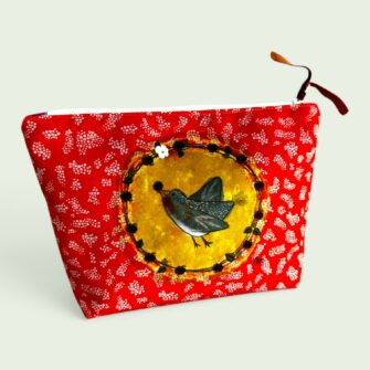 Coupon Illustré L Oiseau fleuri orange