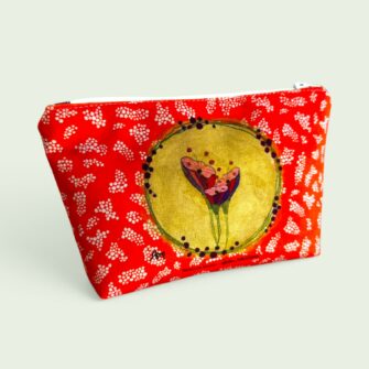 Alternative view of Coupon Illustré M Oiseau fleuri orange